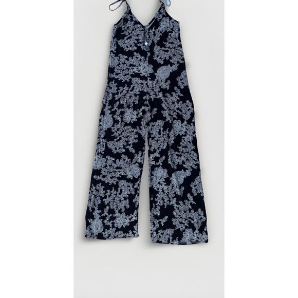 After Party By Nasty Gal Women’s Black Strappy Floral Wide Leg Jumpsuit Size XS - Picture 1 of 16